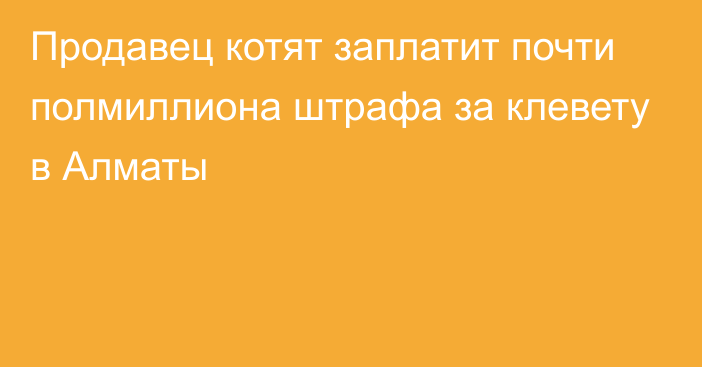 Продавец котят заплатит почти полмиллиона штрафа за клевету в Алматы