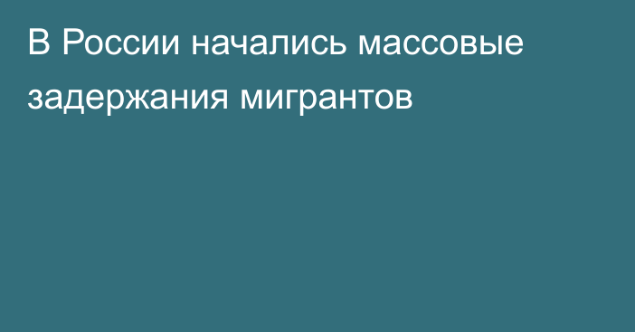 В России начались массовые задержания мигрантов