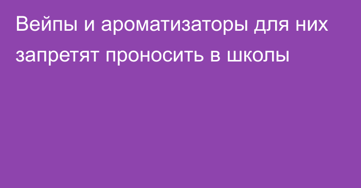 Вейпы и ароматизаторы для них запретят проносить в школы