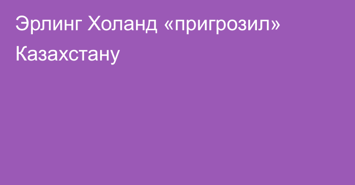 Эрлинг Холанд «пригрозил» Казахстану