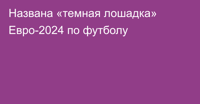 Названа «темная лошадка» Евро-2024 по футболу