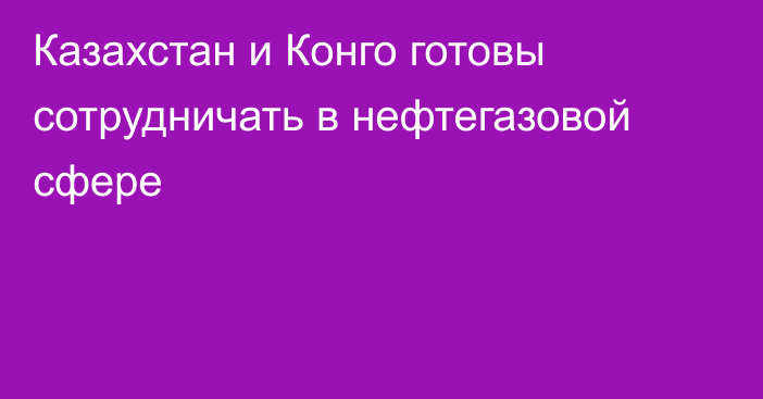 Казахстан и Конго готовы сотрудничать в нефтегазовой сфере