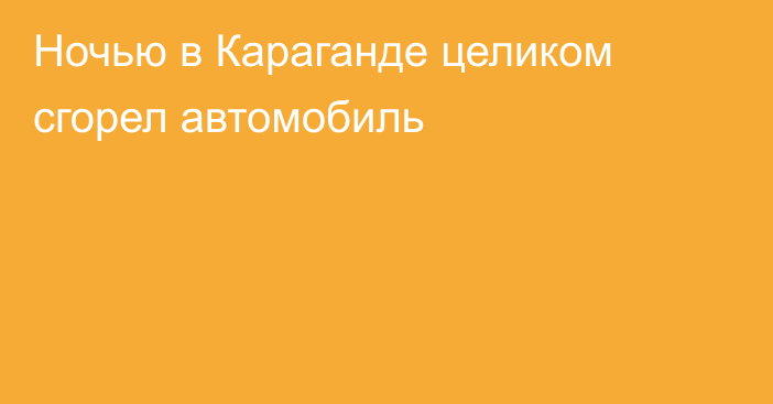 Ночью в Караганде целиком сгорел автомобиль