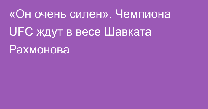 «Он очень силен». Чемпиона UFC ждут в весе Шавката Рахмонова