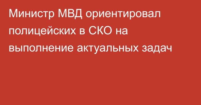 Министр МВД ориентировал полицейских в СКО на выполнение актуальных задач