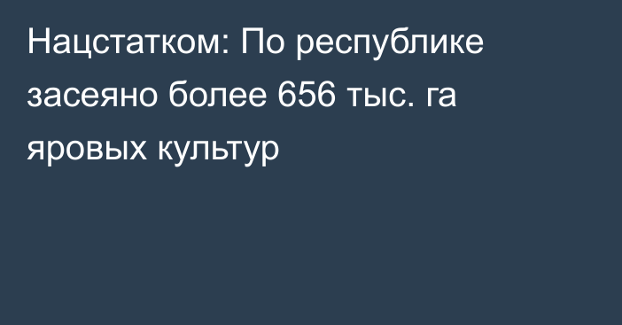 Нацстатком: По республике засеяно более 656 тыс. га яровых культур