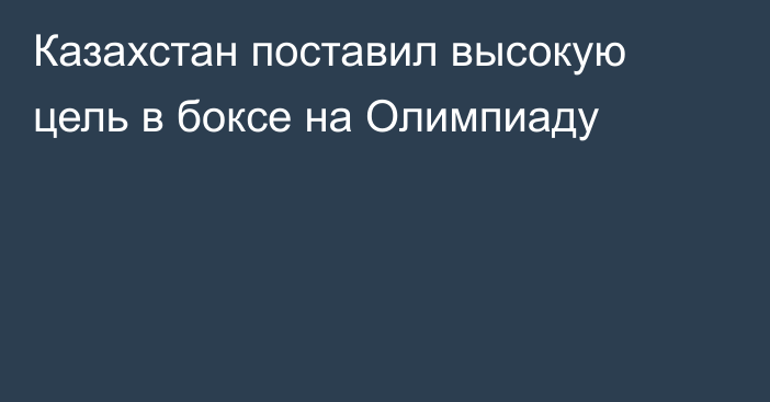 Казахстан поставил высокую цель в боксе на Олимпиаду