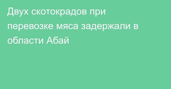 Двух скотокрадов  при перевозке мяса задержали в области Абай