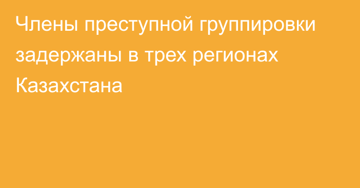 Члены преступной группировки задержаны в трех регионах Казахстана