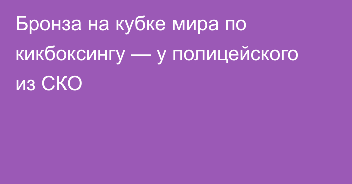 Бронза на кубке мира по кикбоксингу — у полицейского из СКО