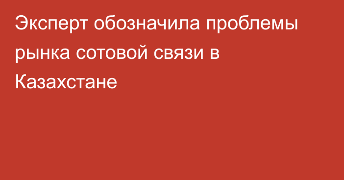 Эксперт обозначила проблемы рынка сотовой связи в Казахстане