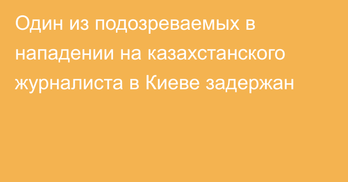 Один из подозреваемых в нападении на казахстанского журналиста в Киеве задержан