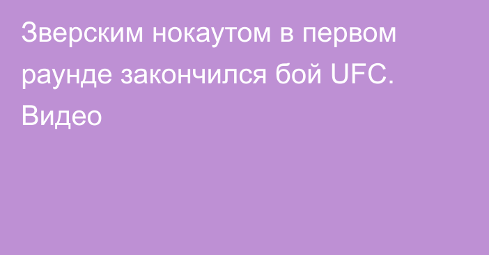 Зверским нокаутом в первом раунде закончился бой UFC. Видео