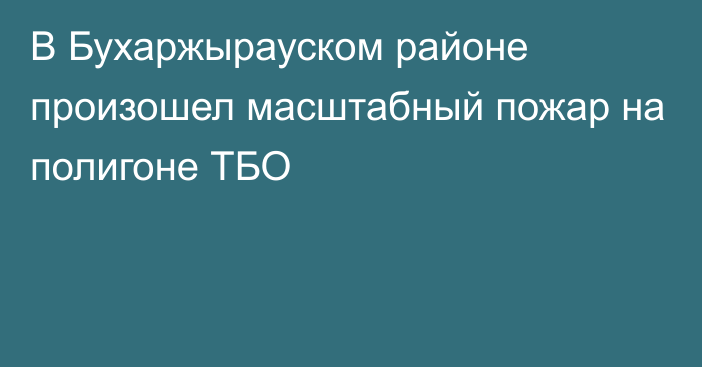 В Бухаржырауском районе произошел масштабный пожар на полигоне ТБО