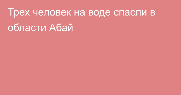 Трех человек на воде спасли в области Абай