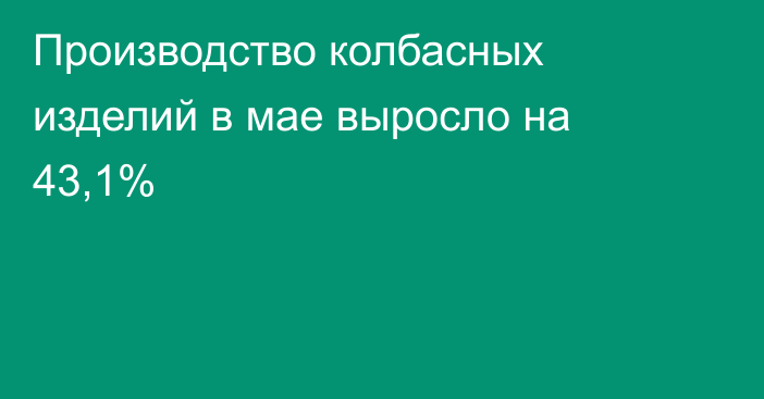 Производство колбасных изделий в мае выросло на 43,1% 