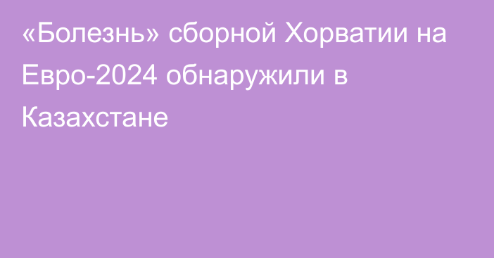 «Болезнь» сборной Хорватии на Евро-2024 обнаружили в Казахстане