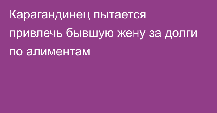 Карагандинец пытается привлечь бывшую жену за долги по алиментам