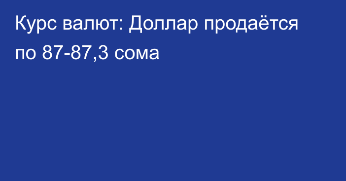 Курс валют: Доллар продаётся по 87-87,3 сома