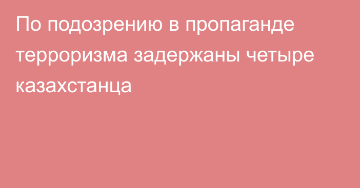 По подозрению в пропаганде терроризма задержаны четыре казахстанца