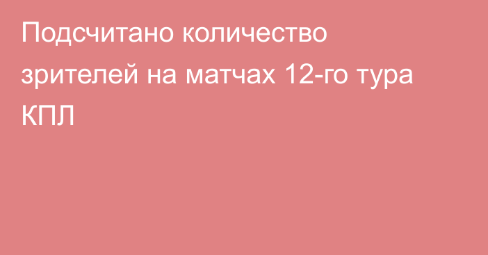 Подсчитано количество зрителей на матчах 12-го тура КПЛ