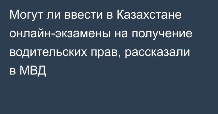 Могут ли ввести в Казахстане онлайн-экзамены на получение водительских прав, рассказали в МВД