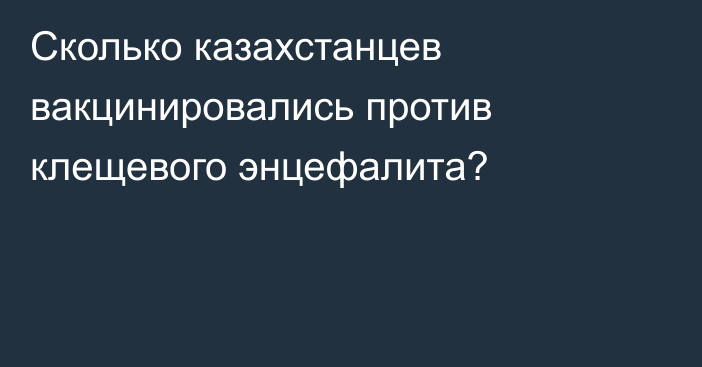 Сколько казахстанцев вакцинировались против клещевого энцефалита?