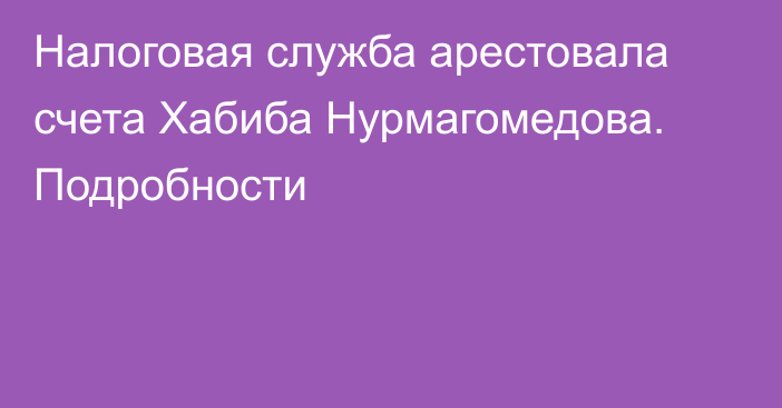 Налоговая служба арестовала счета Хабиба Нурмагомедова. Подробности