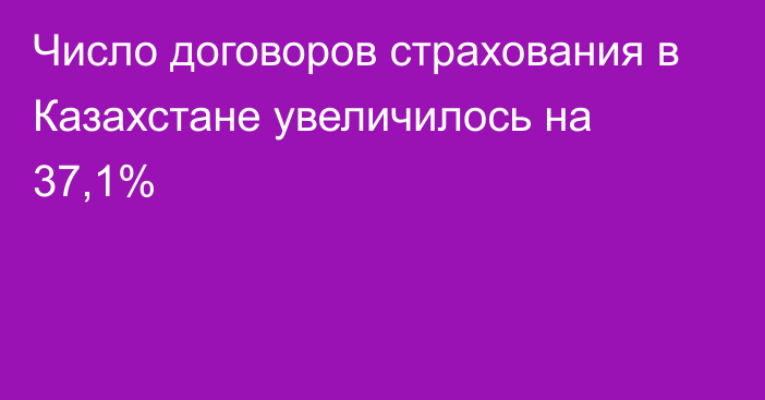 Число договоров страхования в Казахстане увеличилось на 37,1%