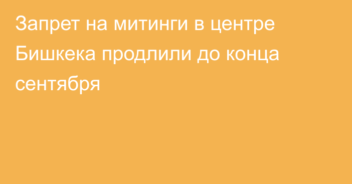 Запрет на митинги в центре Бишкека продлили до конца сентября