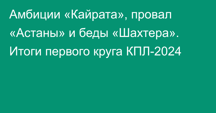 Амбиции «Кайрата», провал «Астаны» и беды «Шахтера». Итоги первого круга КПЛ-2024