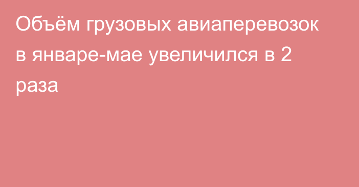 Объём грузовых авиаперевозок в январе-мае увеличился в 2 раза