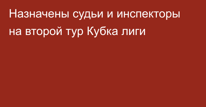 Назначены судьи и инспекторы на второй тур Кубка лиги