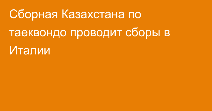 Сборная Казахстана по таеквондо проводит сборы в Италии