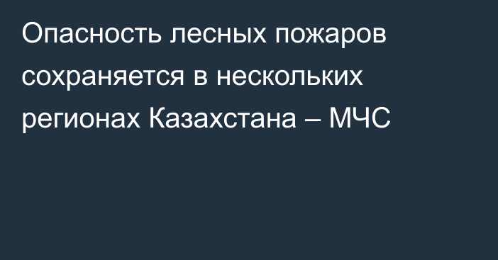 Опасность лесных пожаров сохраняется в нескольких регионах Казахстана – МЧС