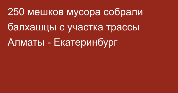 250 мешков мусора собрали балхашцы с участка трассы Алматы - Екатеринбург