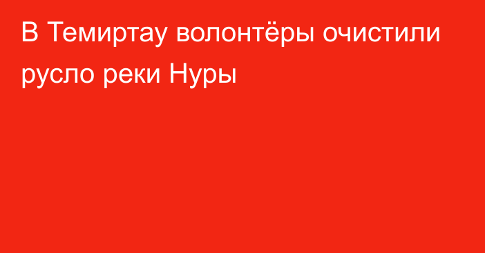 В Темиртау волонтёры очистили русло реки Нуры