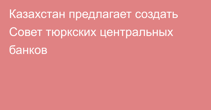 Казахстан предлагает создать Совет тюркских центральных банков