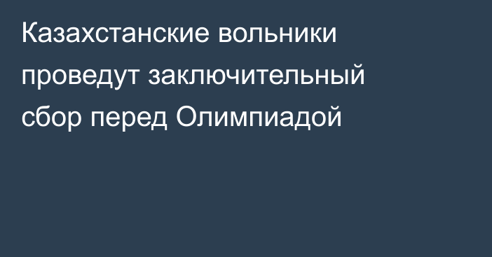 Казахстанские вольники проведут заключительный сбор перед Олимпиадой