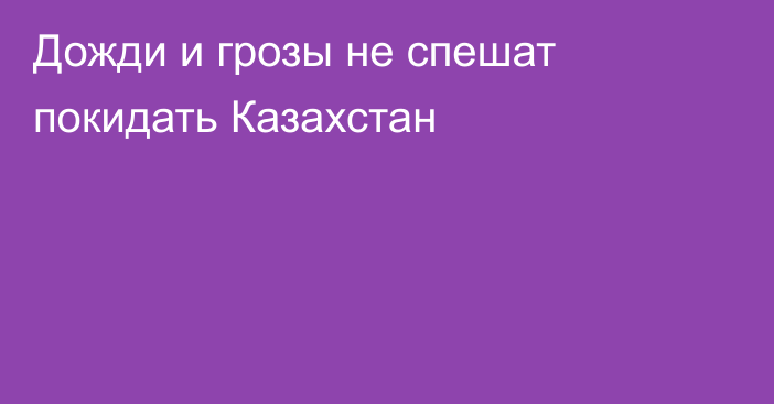 Дожди и грозы не спешат покидать Казахстан