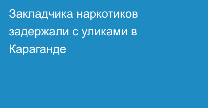 Закладчика наркотиков задержали с уликами в Караганде