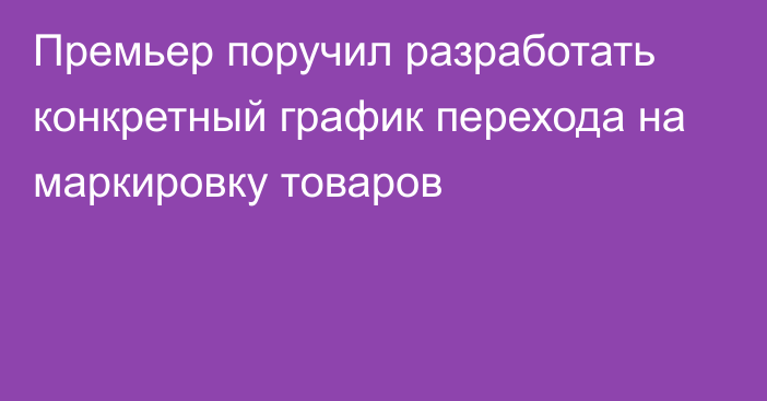 Премьер поручил разработать конкретный график перехода на маркировку товаров