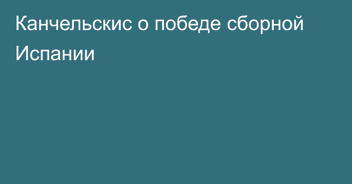 Канчельскис о победе сборной Испании