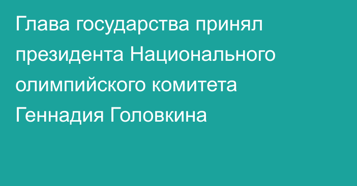 Глава государства принял президента Национального олимпийского комитета Геннадия Головкина