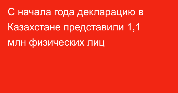 С начала года декларацию в Казахстане представили 1,1 млн физических лиц