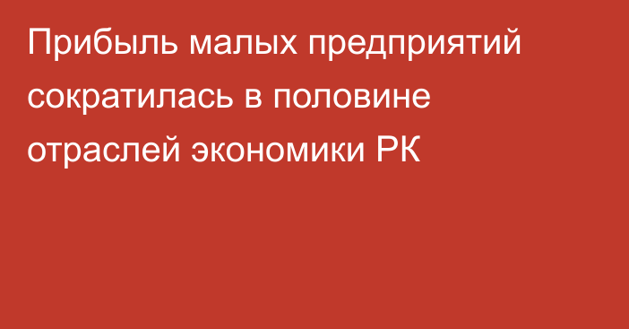 Прибыль малых предприятий сократилась в половине отраслей экономики РК