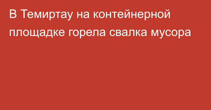 В Темиртау на контейнерной площадке горела свалка мусора