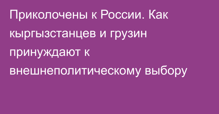 Приколочены к России. Как кыргызстанцев и грузин принуждают к внешнеполитическому выбору