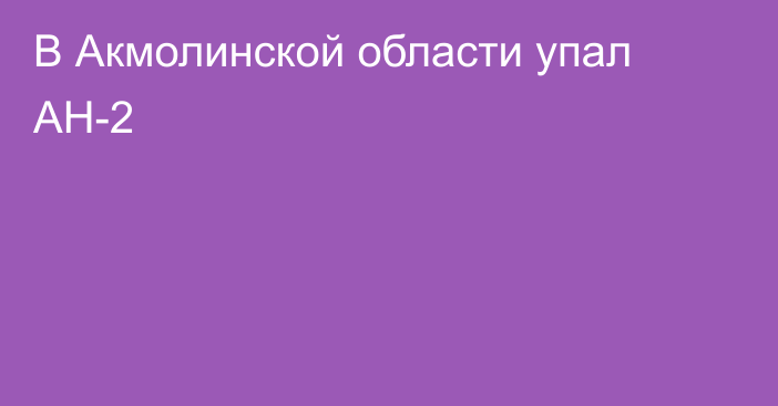 В Акмолинской области упал АН-2