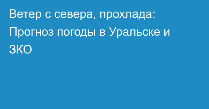 Ветер с севера, прохлада: Прогноз погоды в Уральске и ЗКО